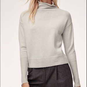 Aritizia Wilfred Oatmeal Wool Funnel Neck Sweater